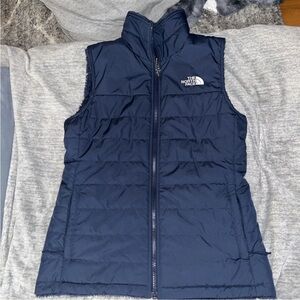 The North Face Navy Blue Reversible Puffer Fleece Vest Size Small S